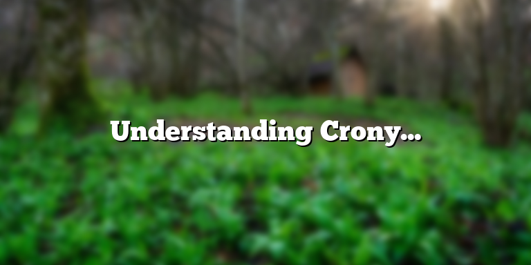 Understanding Crony Capitalism: Definition and Examples